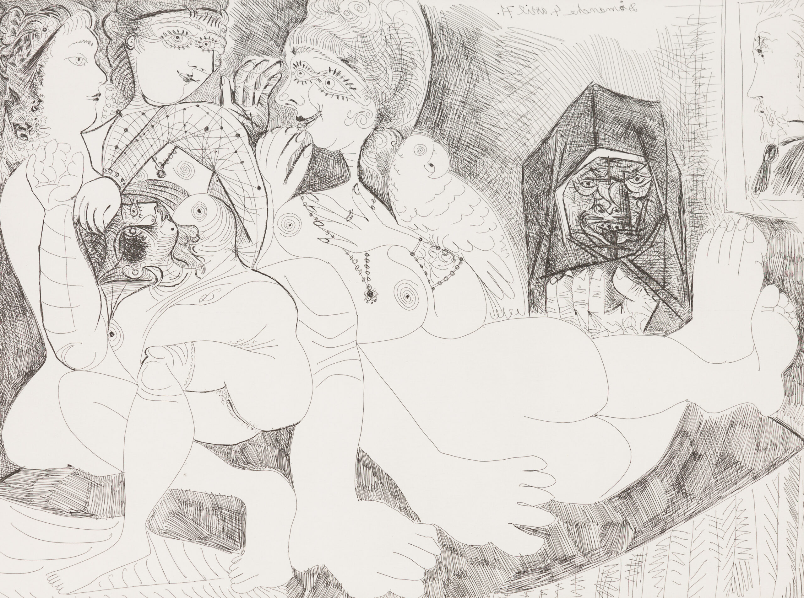  frei-Maison close. Bavardages, avec perroque, Célestine, et le portrait de Degas