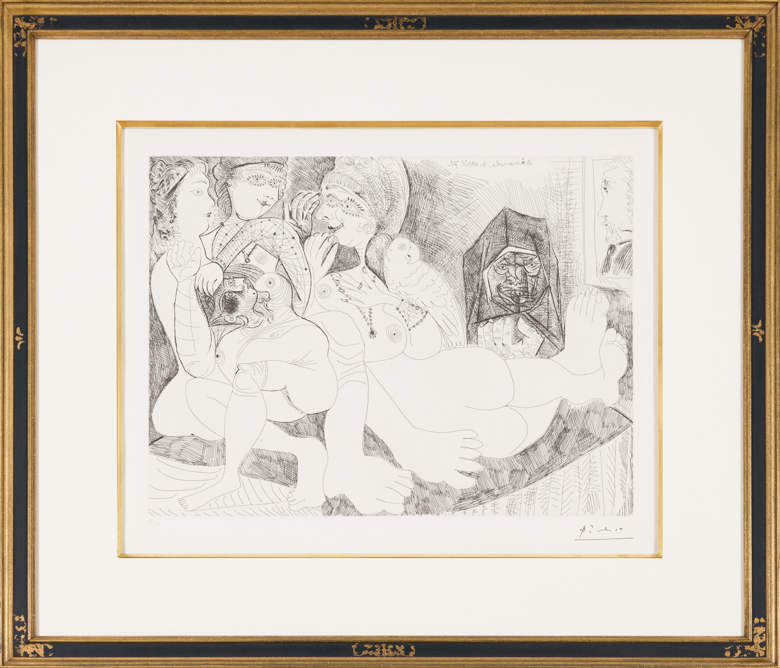  frei-Maison close. Bavardages, avec perroque, Célestine, et le portrait de Degas