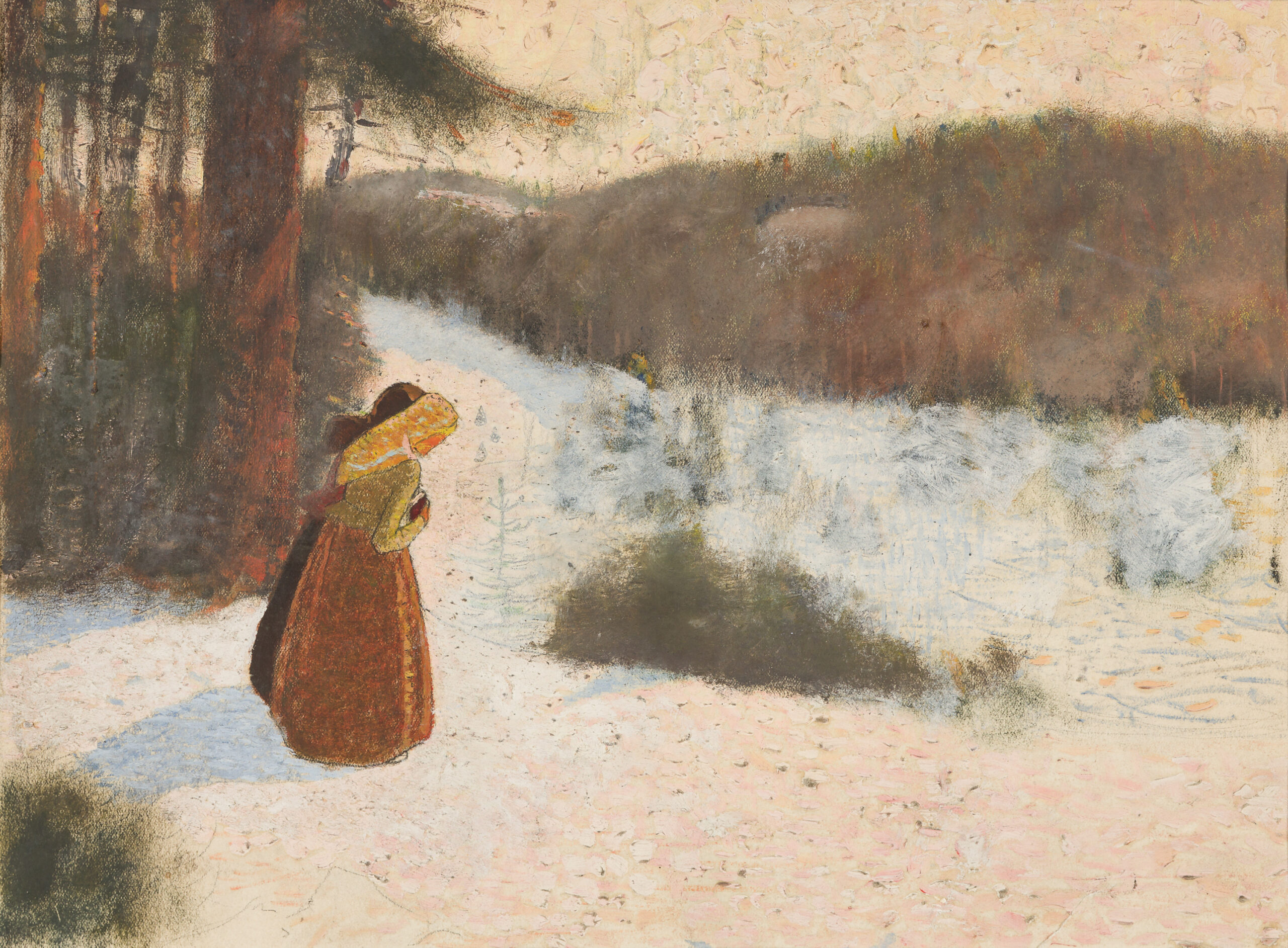 Krause Heinrich-Two women in a winter landscape