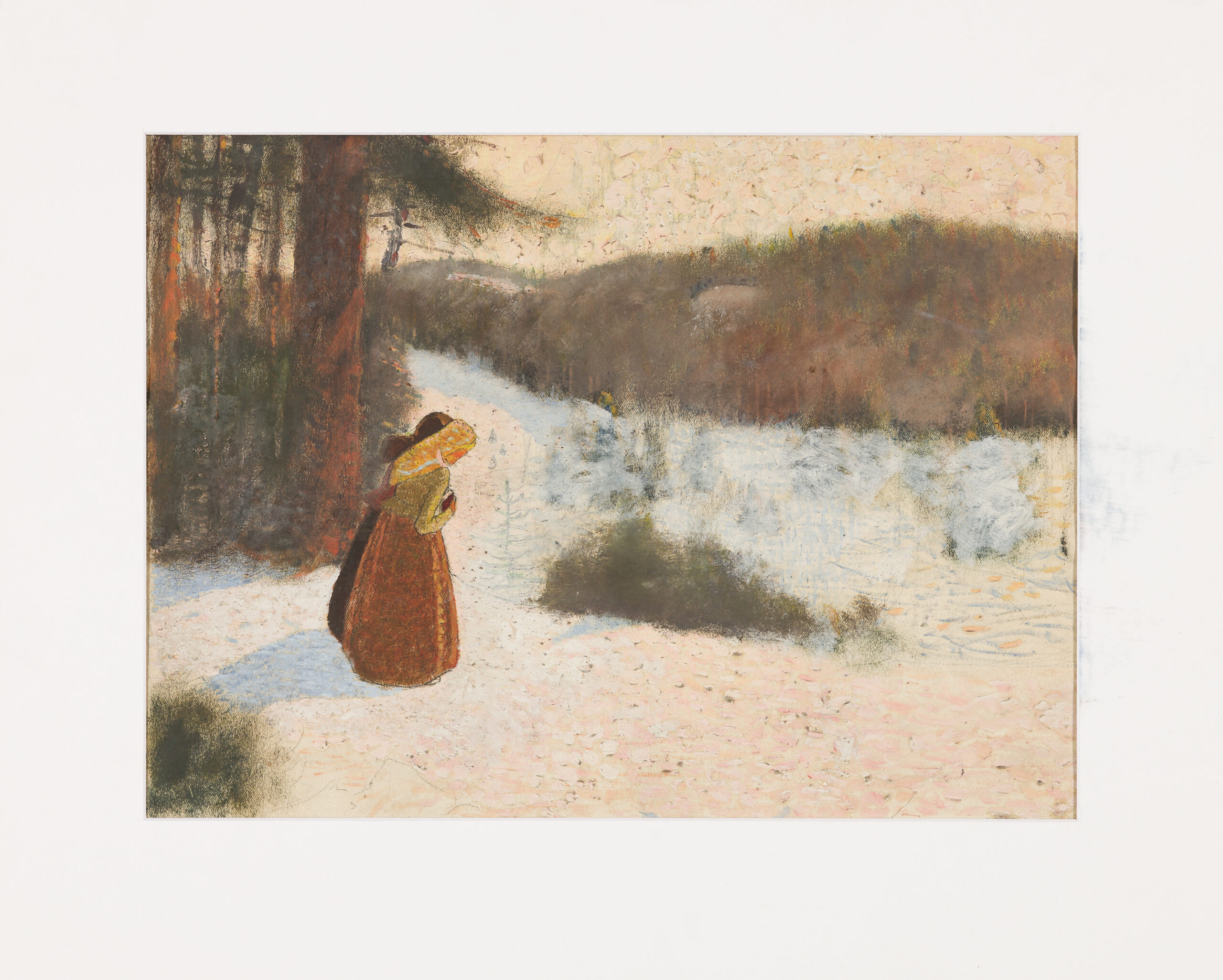 Krause Heinrich-Two women in a winter landscape