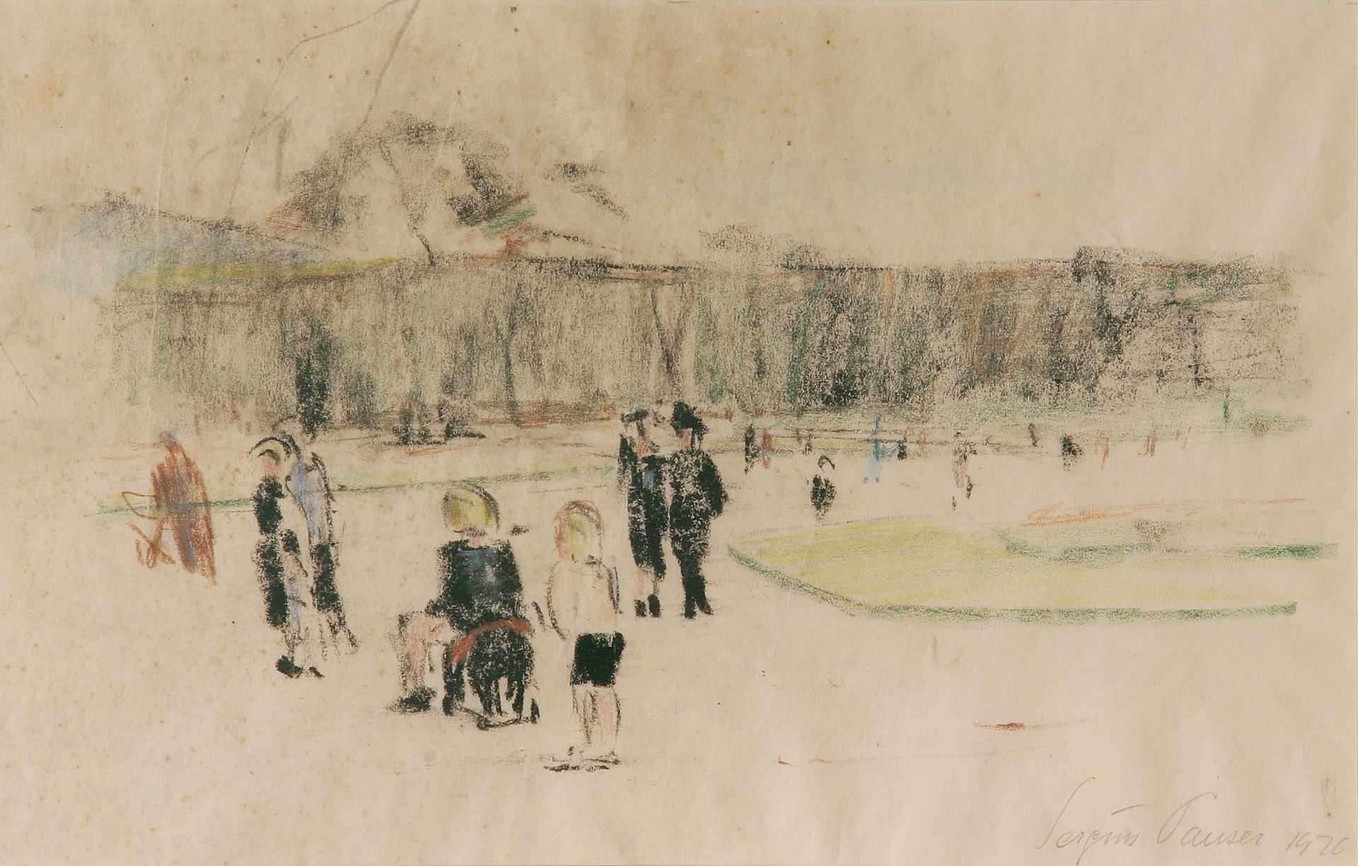Sergius Pauser-Children playing in front of Schönbrunn