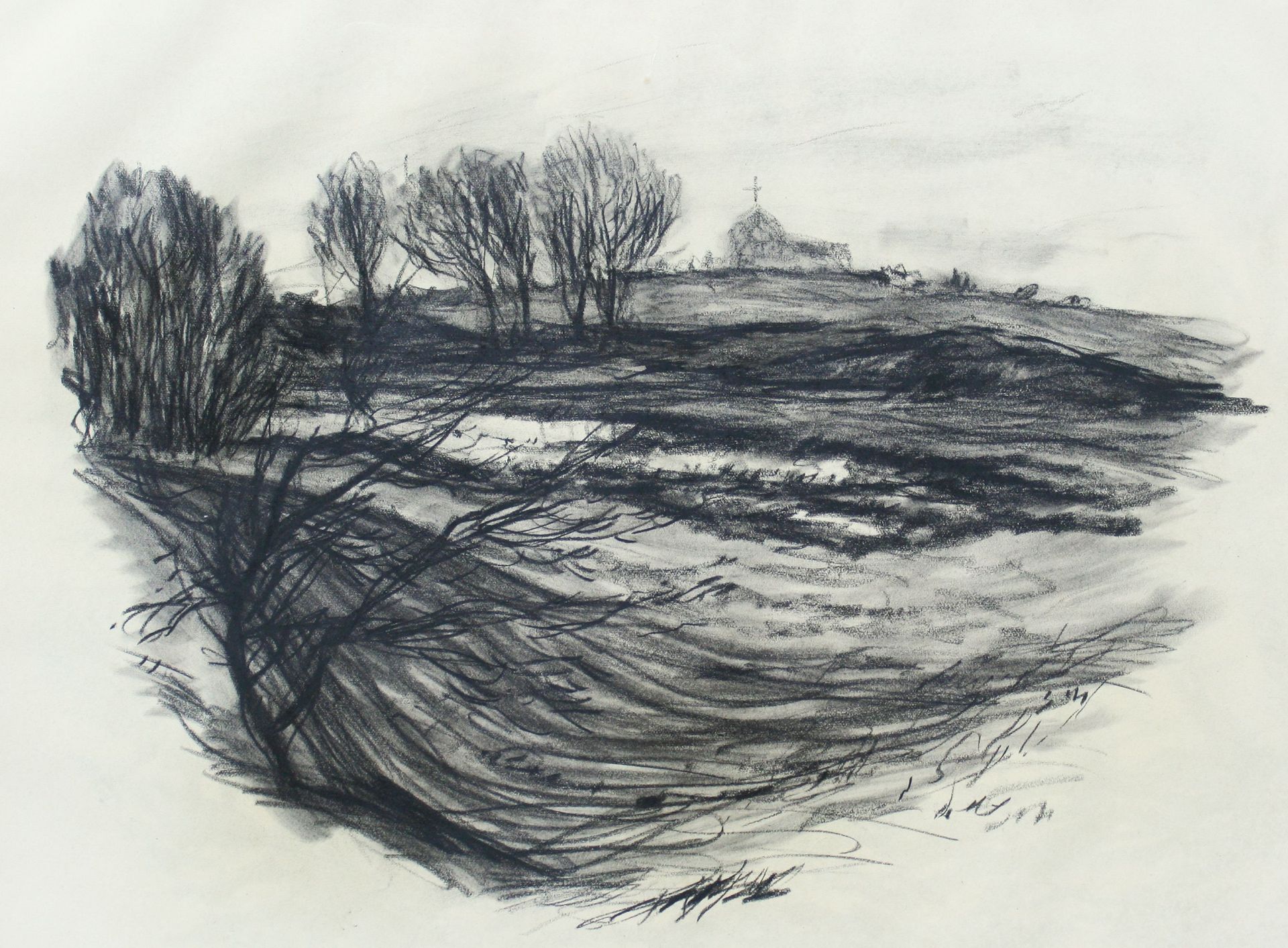 Paul Kuhfuss-Landscape with a Church and Trees