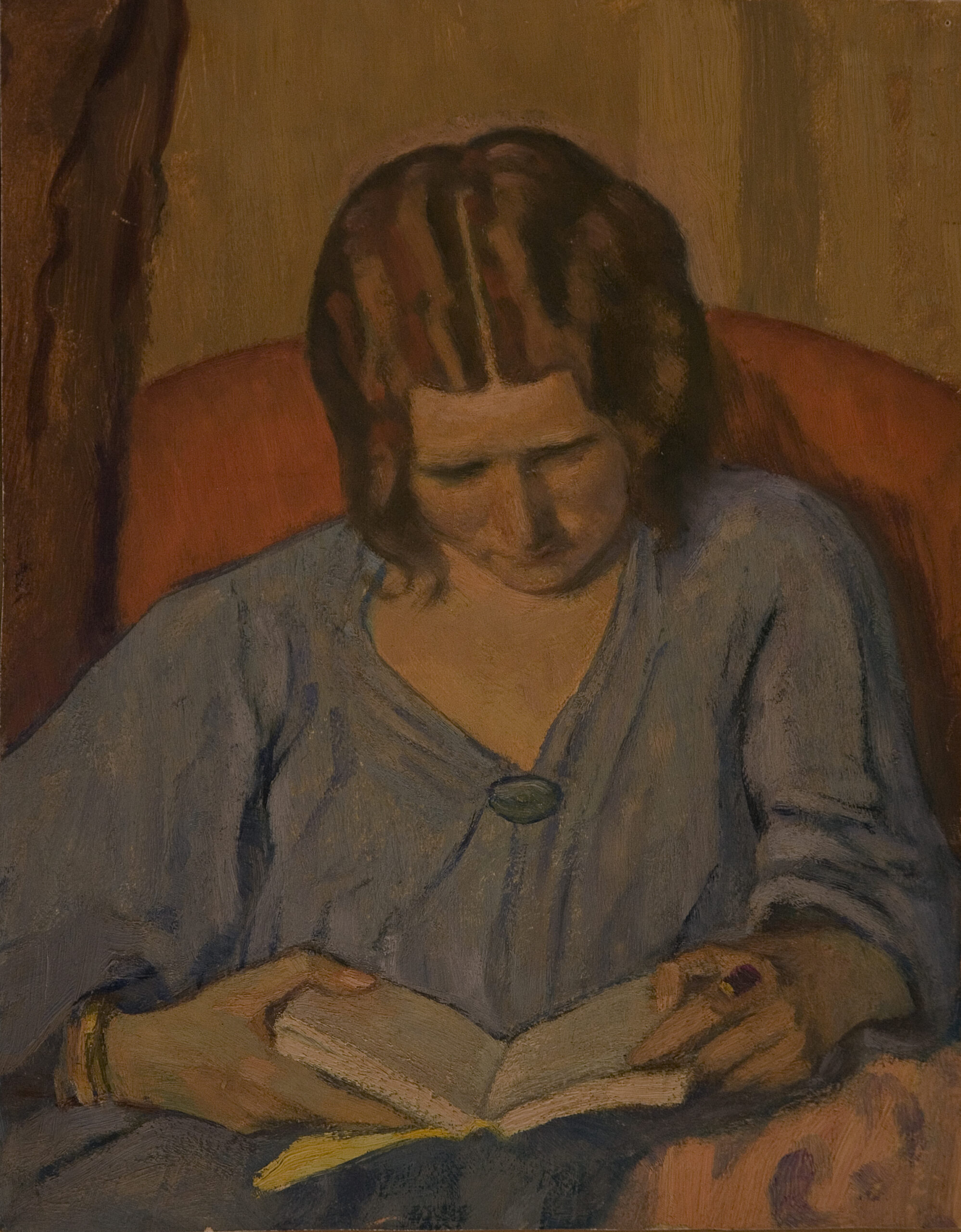 Ludwig Baehr-Dame mit Buch