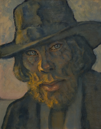 Ludwig Baehr-Portrait eines bärtigen Mannes mit Hut