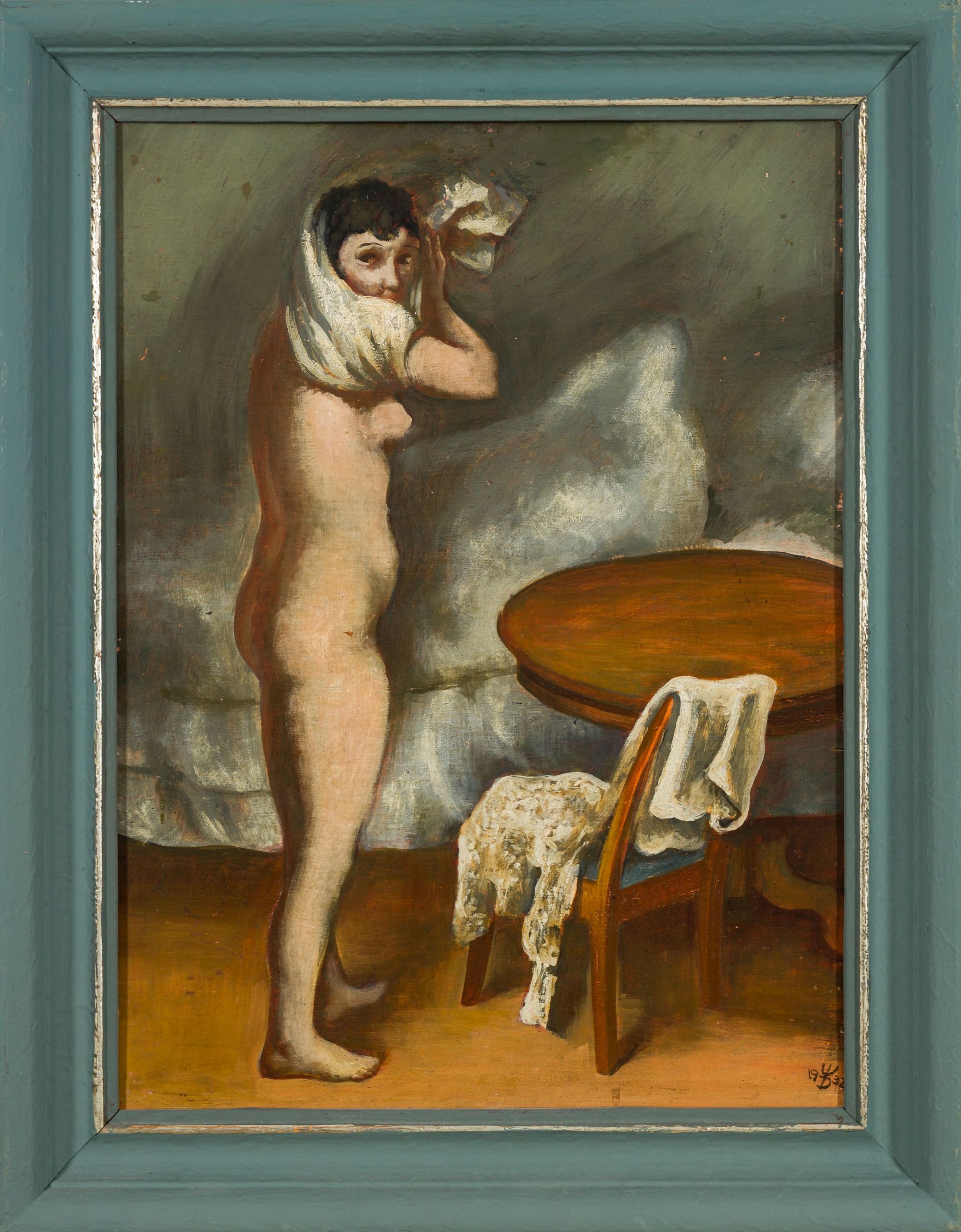 August Wilhelm Dressler-Frau - Vor dem Zubettgehen