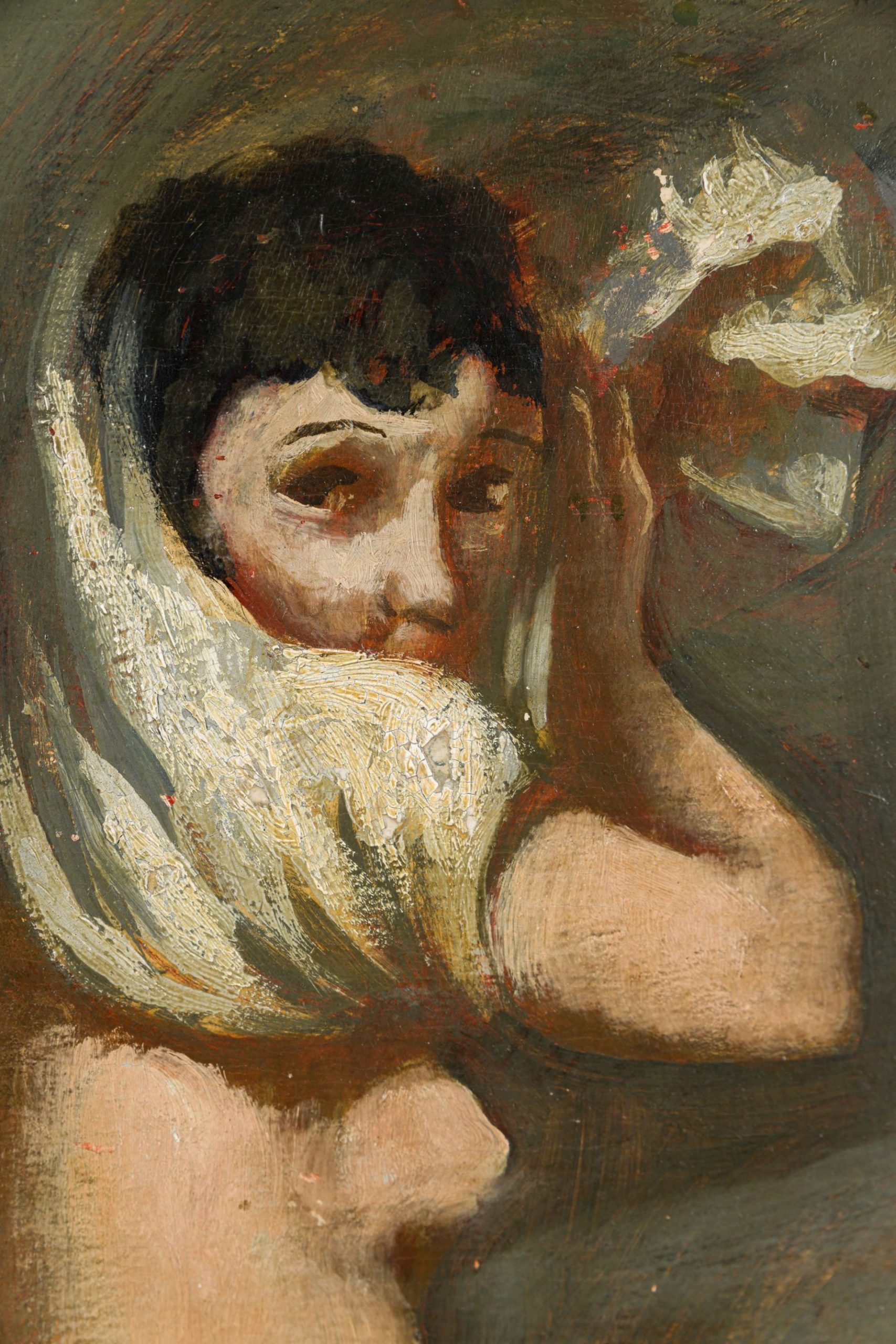 August Wilhelm Dressler-Frau - Vor dem Zubettgehen