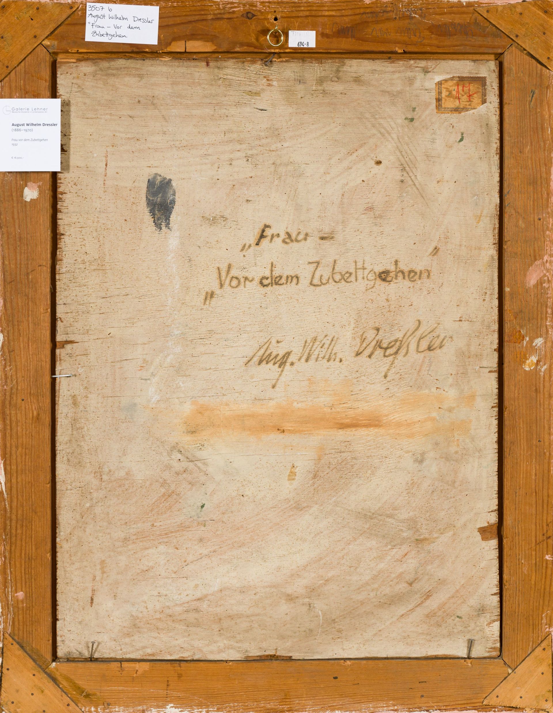 August Wilhelm Dressler-Frau - Vor dem Zubettgehen