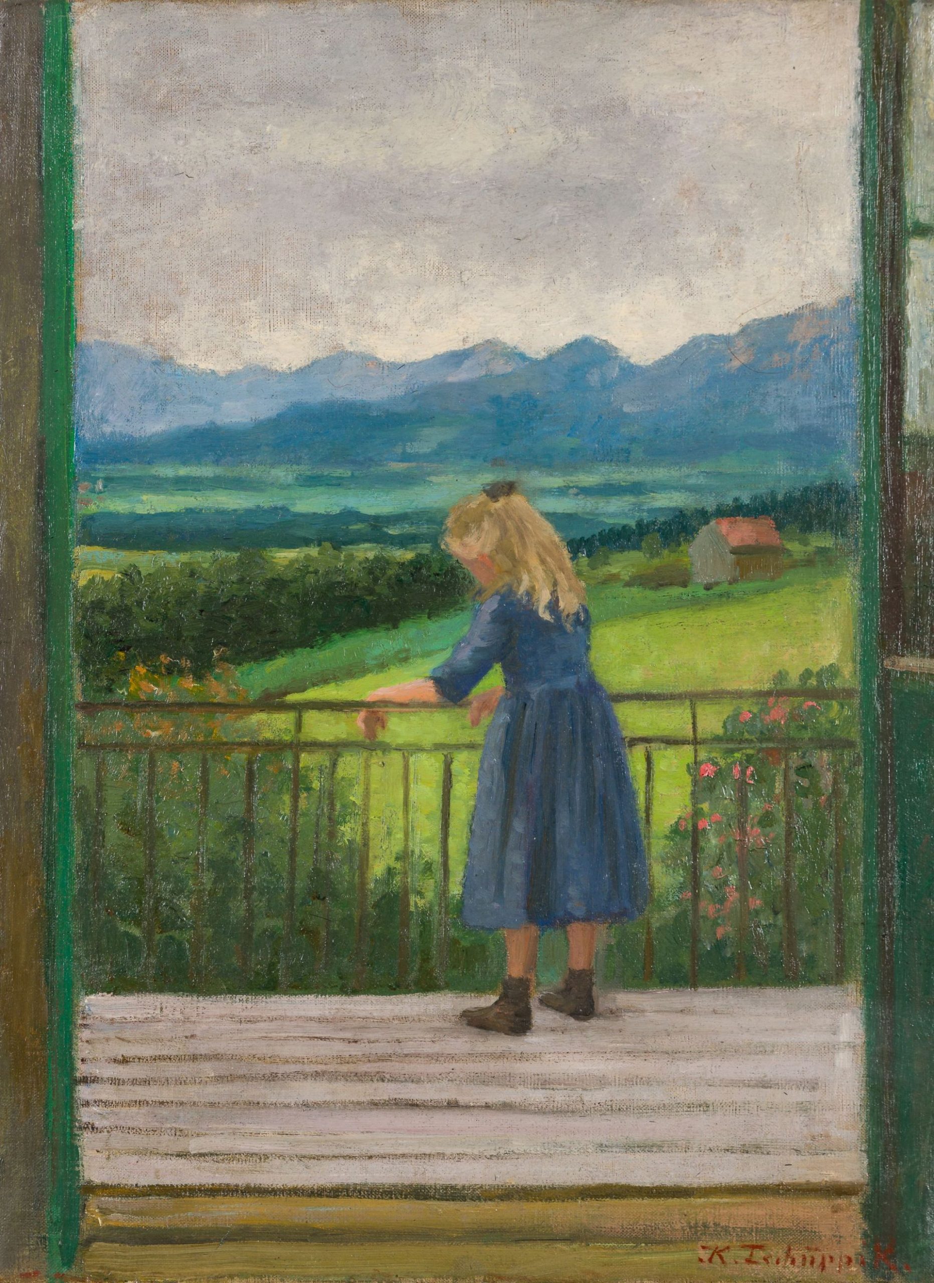 Klothilde  Tschuppik -Blond girl on the Balcony