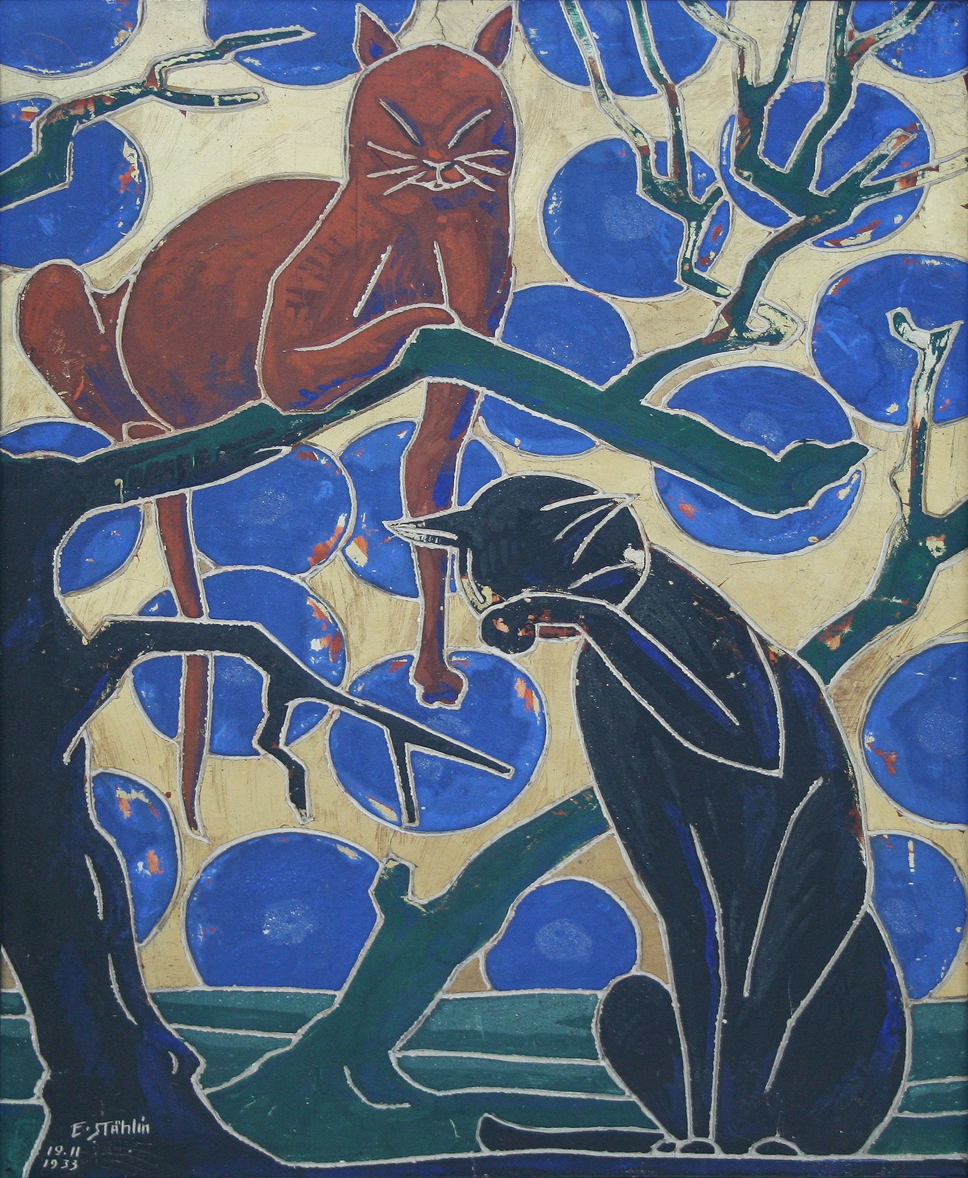 Erwin Stählin-Two cats II