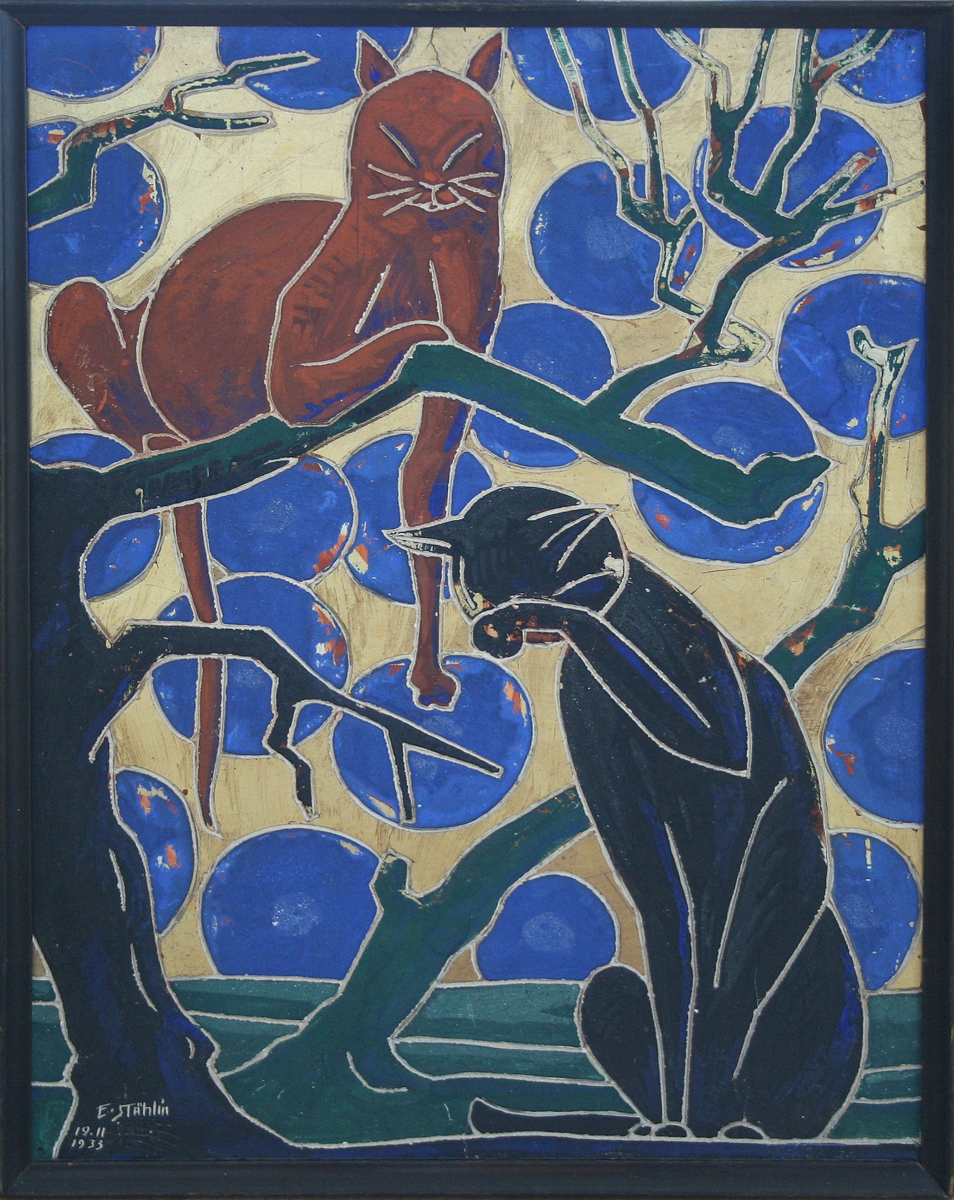 Erwin Stählin-Two cats II