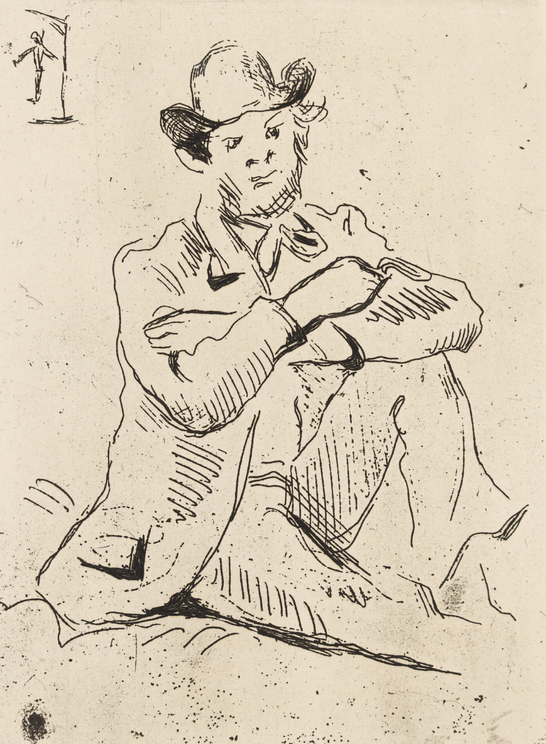 Paul Cézanne-Portrait des Malers Armand Guillaumine mit dem hängendem Mann