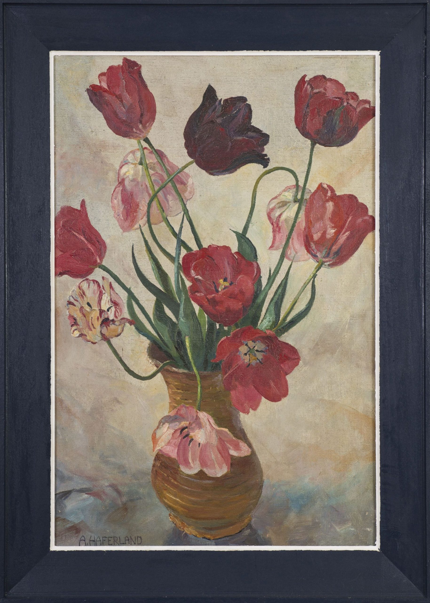 Adolf Haferland-Bouquet of tulips