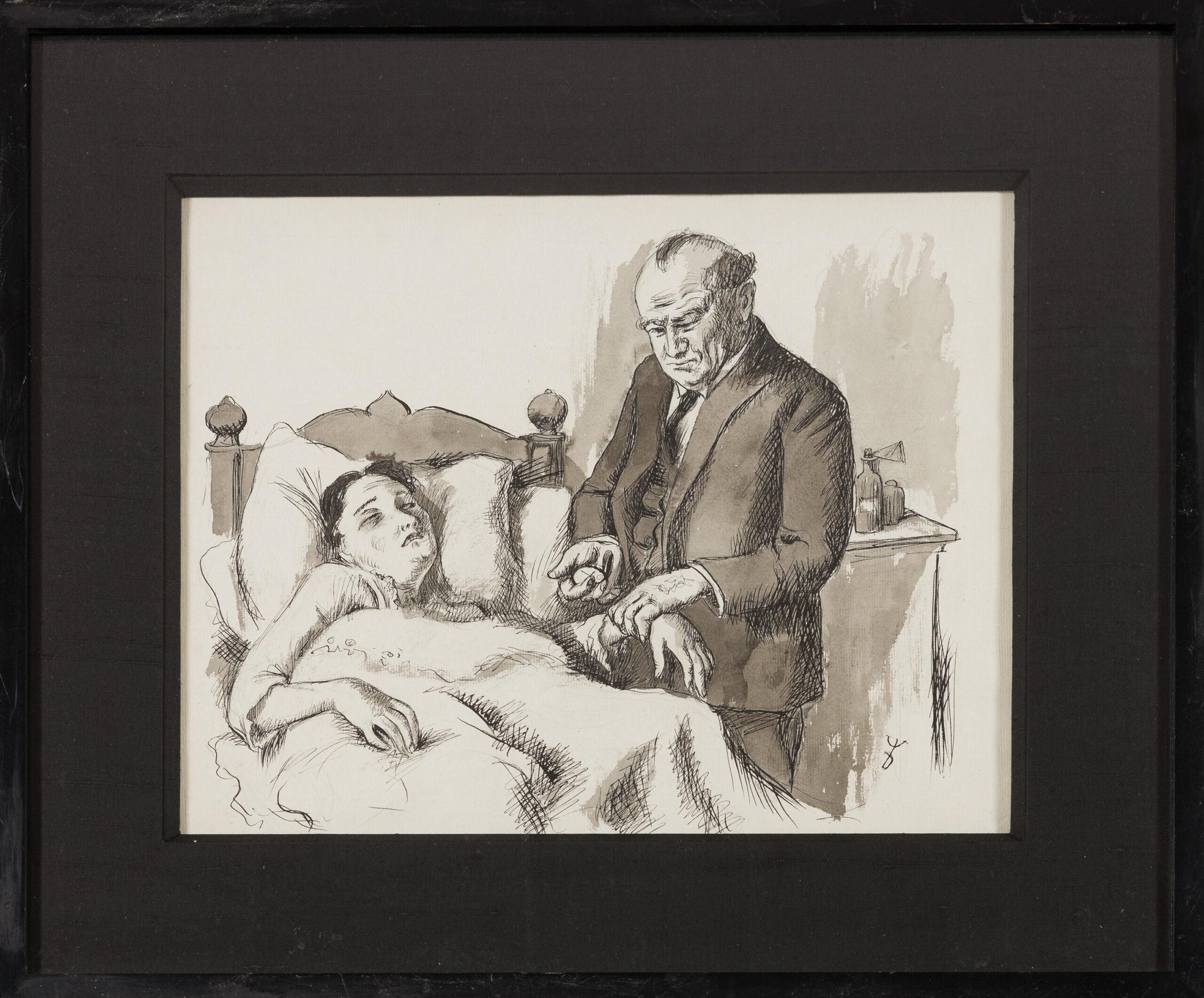 August Wilhelm Dressler-At the sickbed