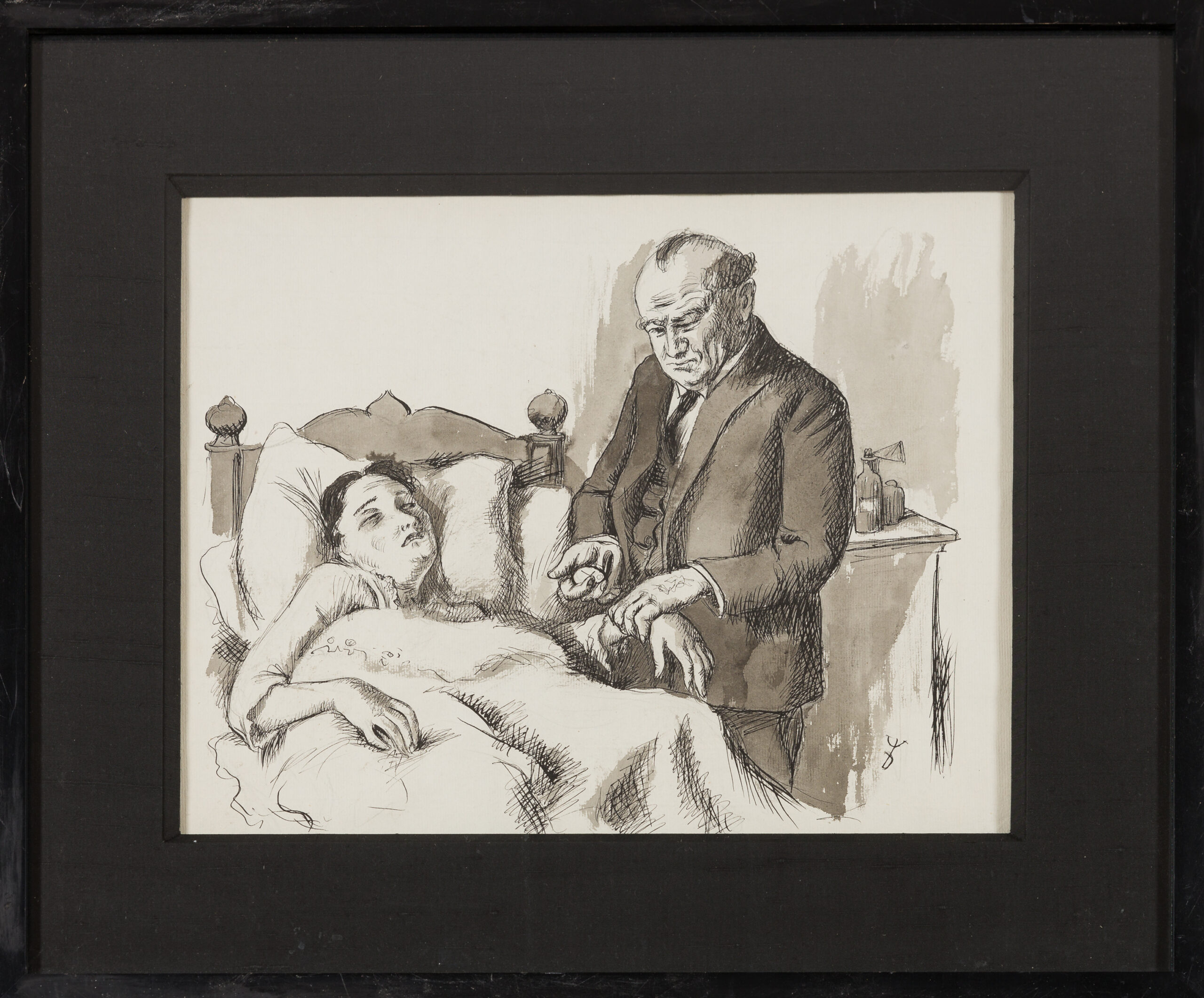 August Wilhelm Dressler-Am Krankenbett