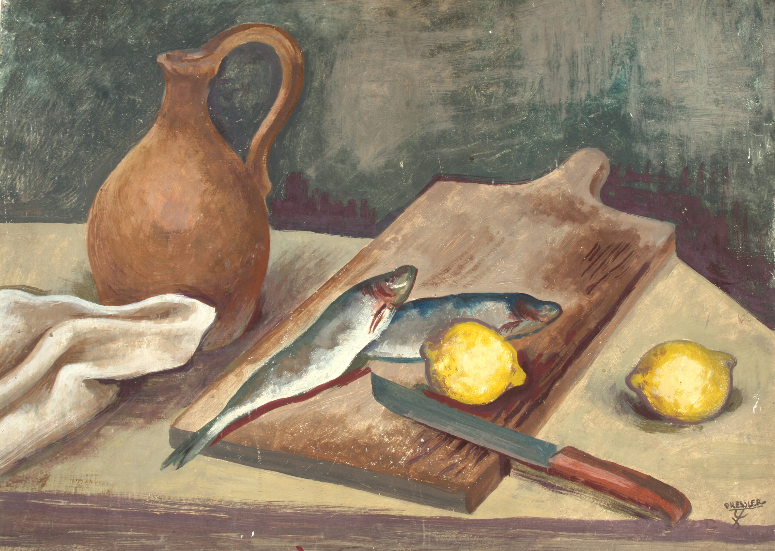 August Wilhelm Dressler-Stilleben mit Zitrone