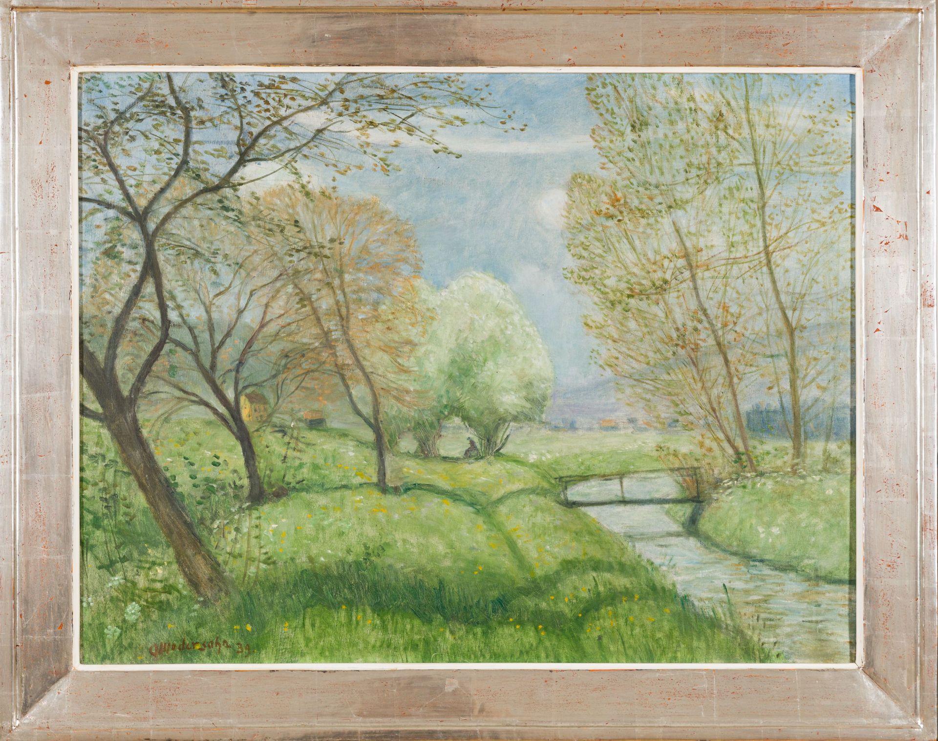 Otto Modersohn-Allgäu - Frühling im Wäldchen am Hirschbach