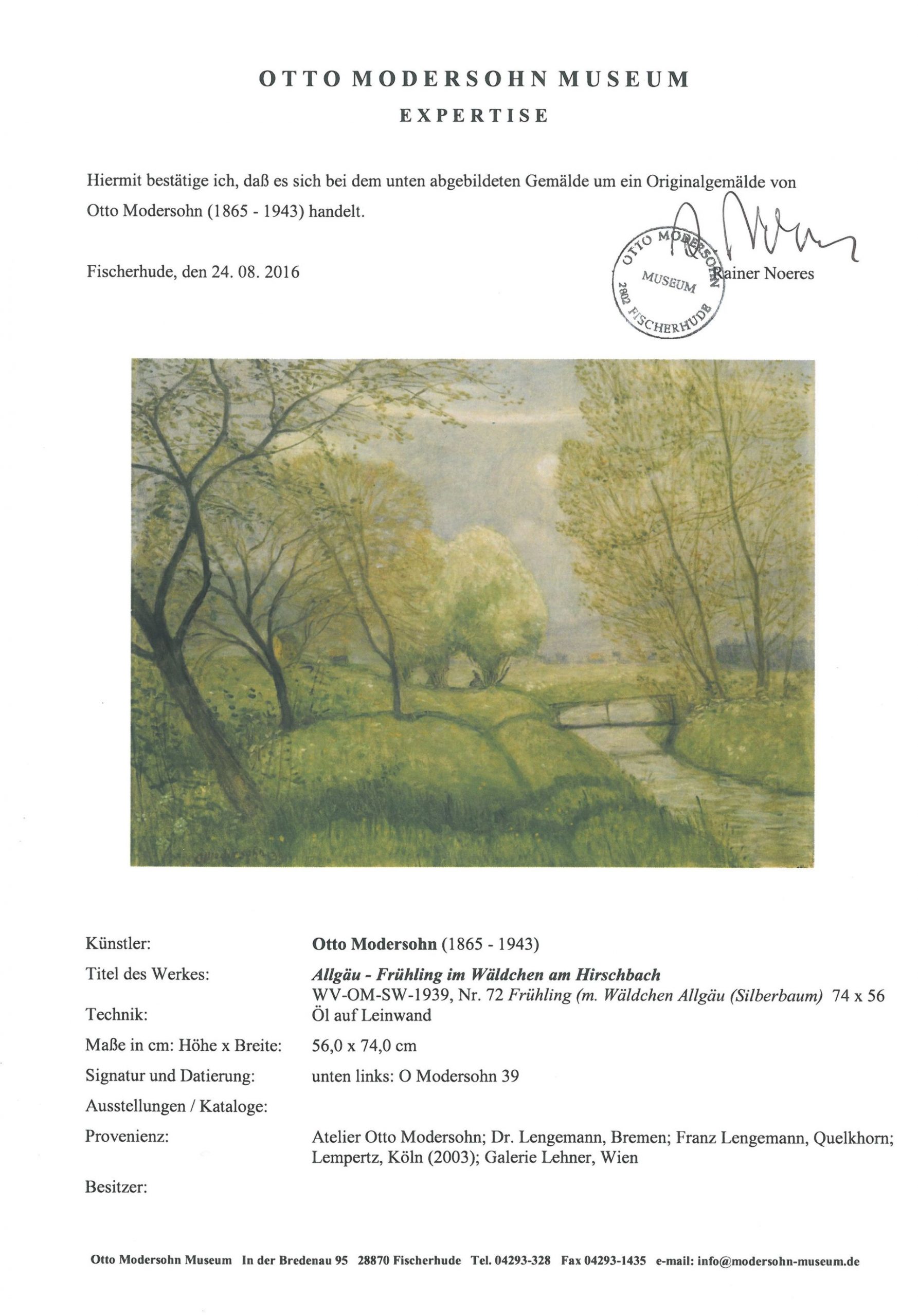 Otto Modersohn-Allgäu - Frühling im Wäldchen am Hirschbach