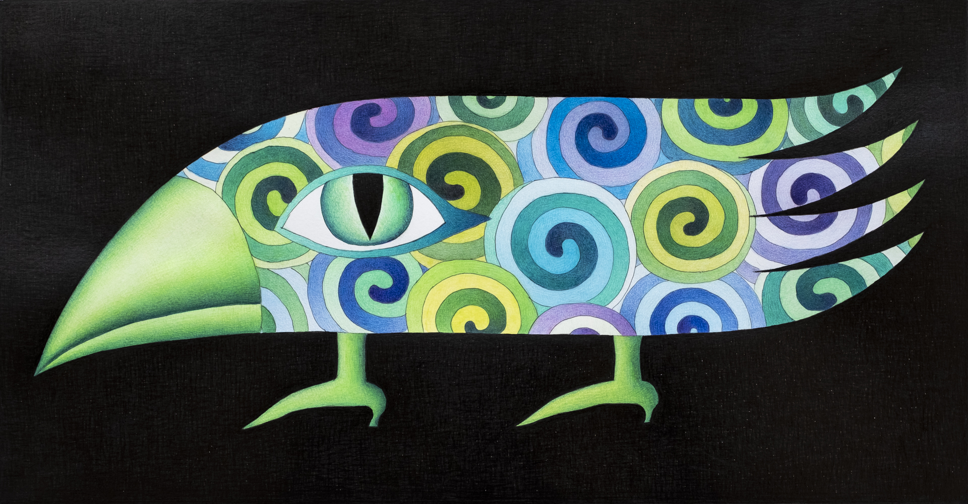 Alexandra Uccusic-Grüner Stöckelschuh-Drachenvogel